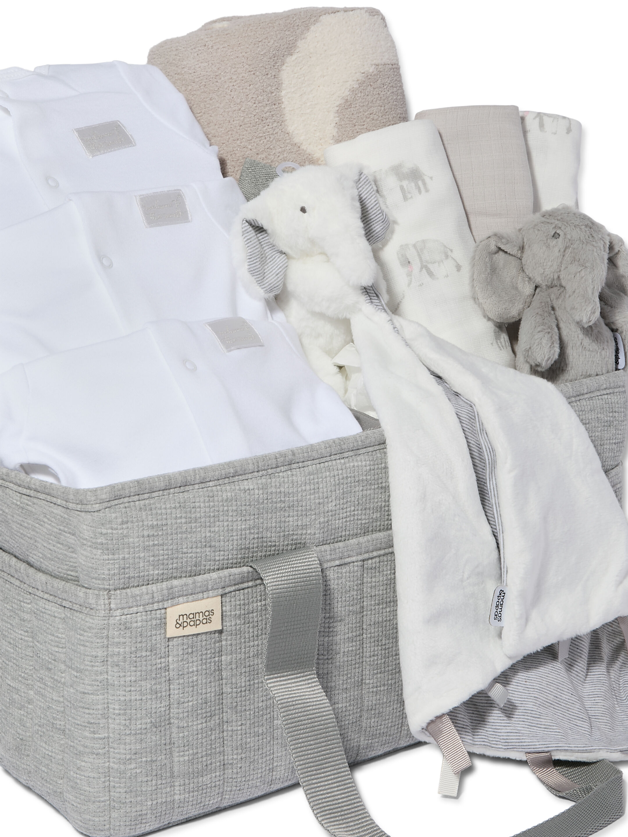 Nappy Caddy 6 Piece Bundle with 3 piece Organic Sleepsuit - Grey Waffle image number 2